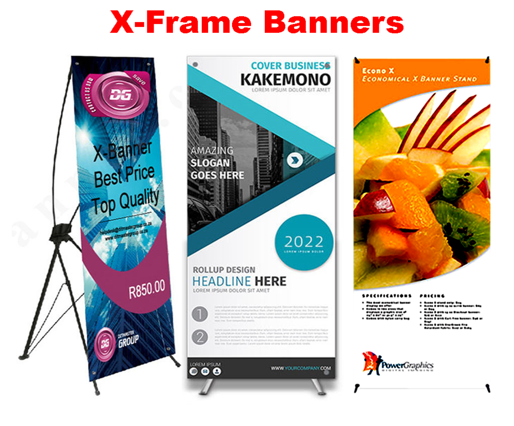 x-frame Banners and stands