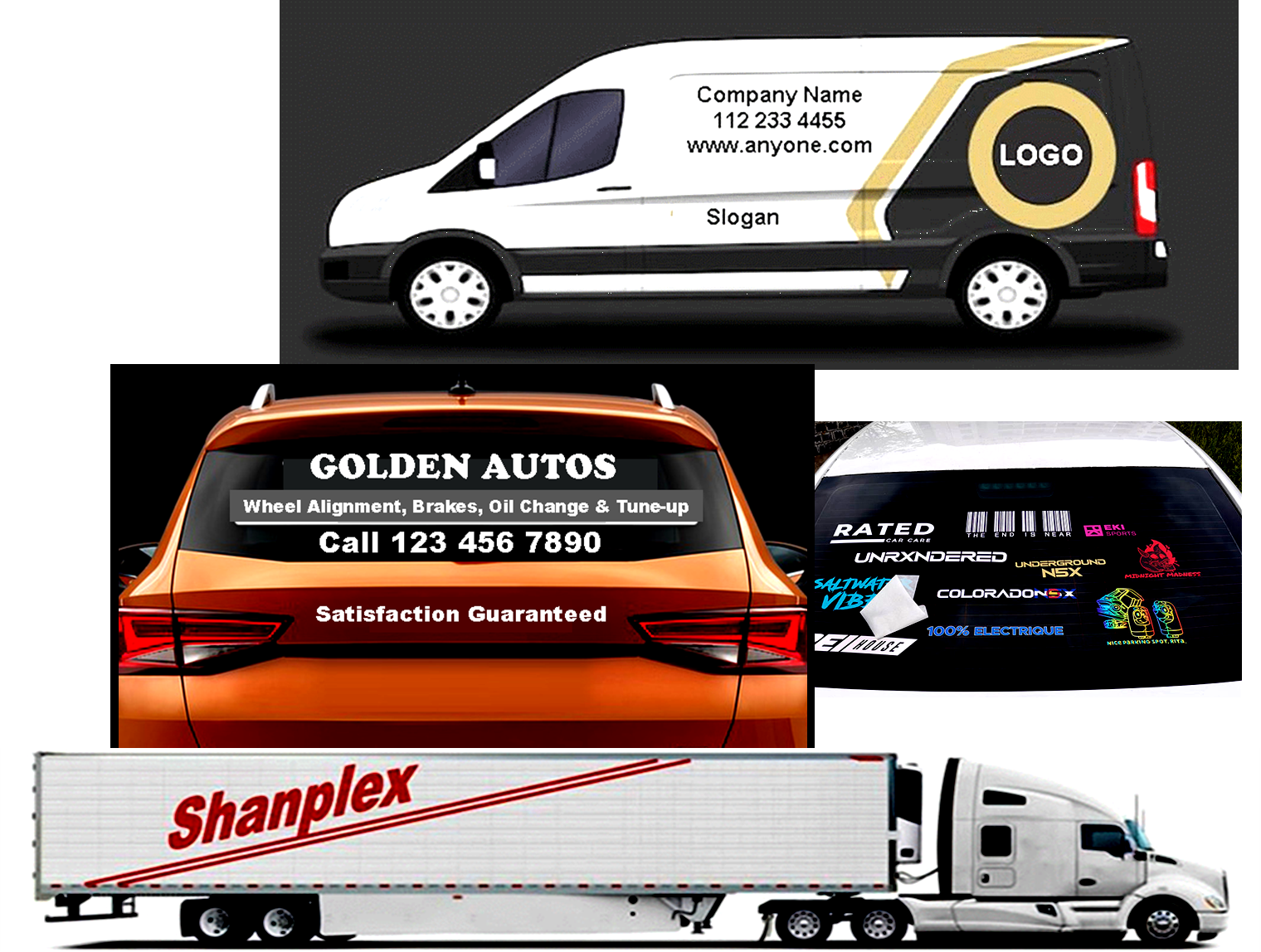decals, vinyl lettering for cars, vans, trucks, glass windows and dry walls