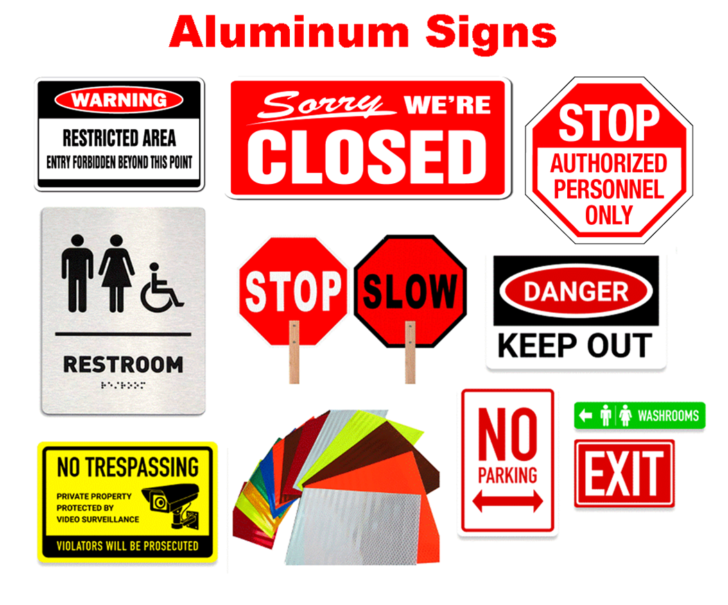 aluminum signs for indoor and outdoor use