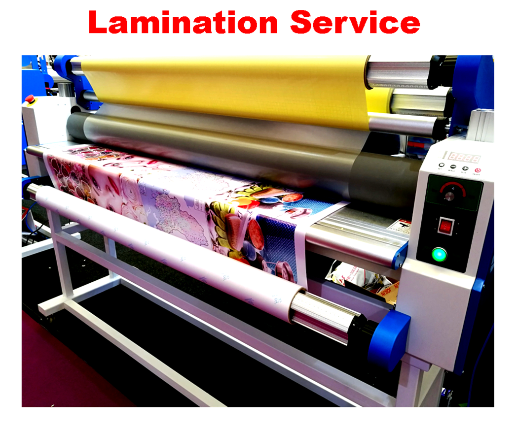 Lamination of large format printed material