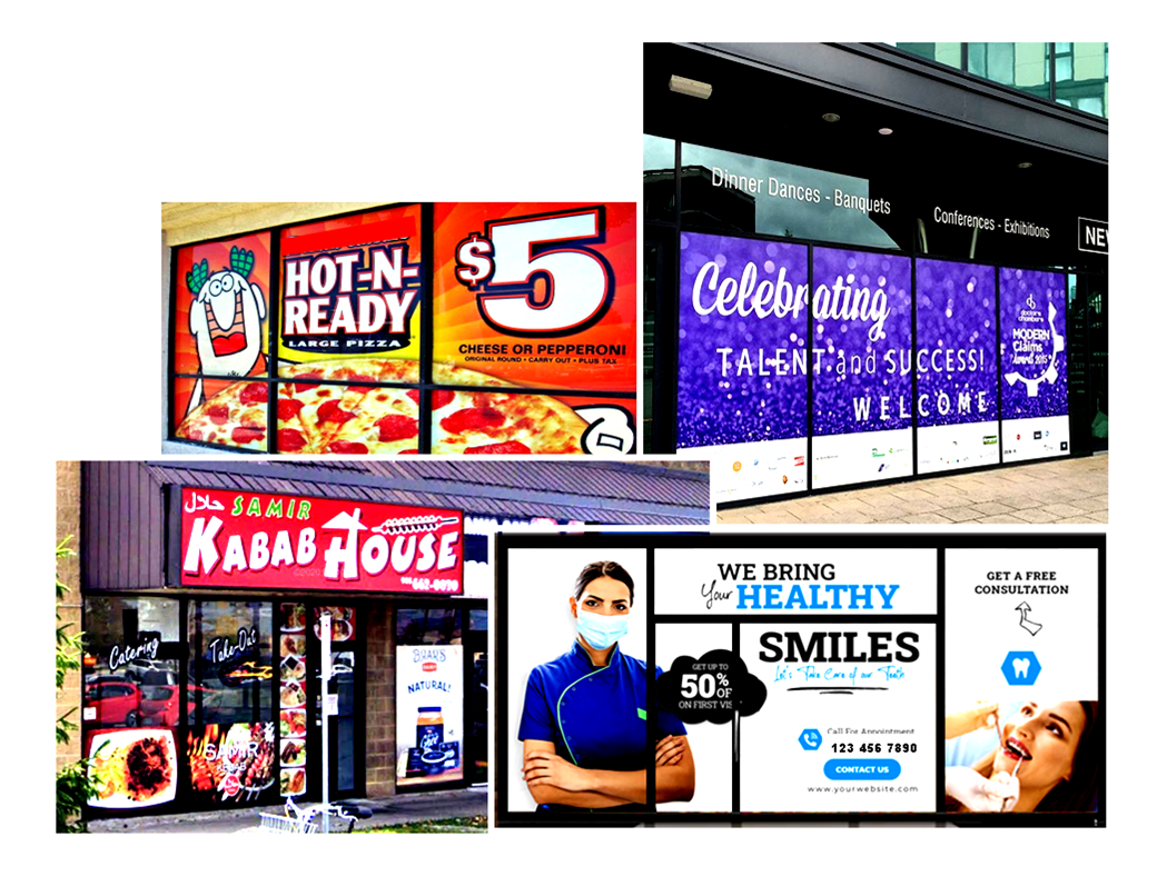 Window graphics, one way vision window graphics, see through window signs and graphics